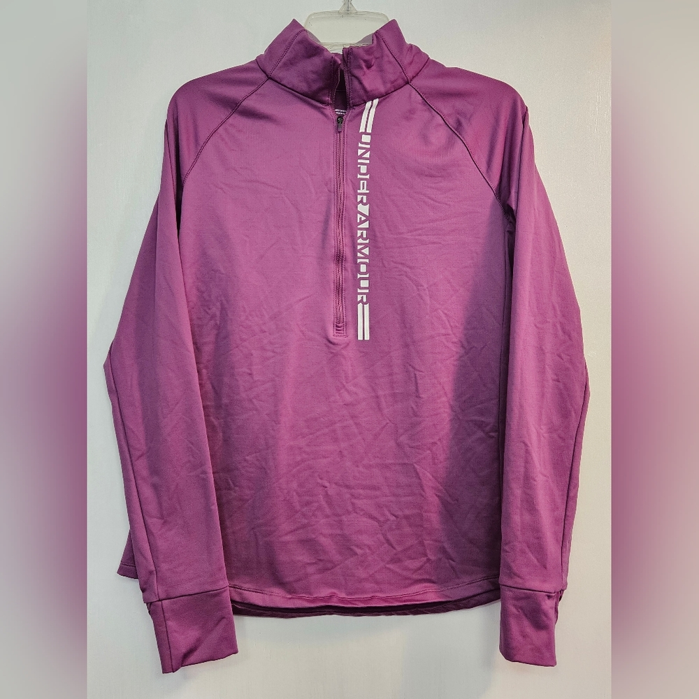 Under Armour 3/4 zip purple track jacket womens size Large